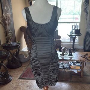 Andrew Marc Gray Satin Cocktail Dress